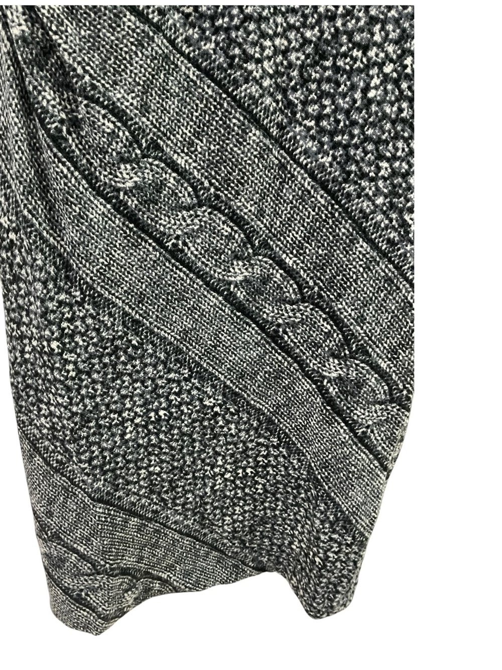 Vintage Caché Bodycon Sweater Dress Black White Cable Knit Long Sleeve L Made US - Picture 14 of 16